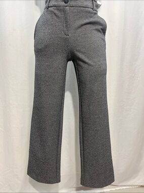 LadiesClassic Gray Wide-Leg Pants houndstooth pattern casual business dressy1180